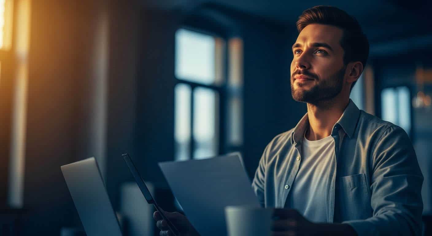 Profissional de imigração USA analisando documentos para visto ou green card.